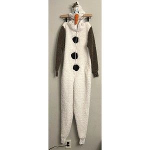 Adult Size XS Olaf Disney Frozen Costume One Piece Jumpsuit Comfy Fleece Cosplay